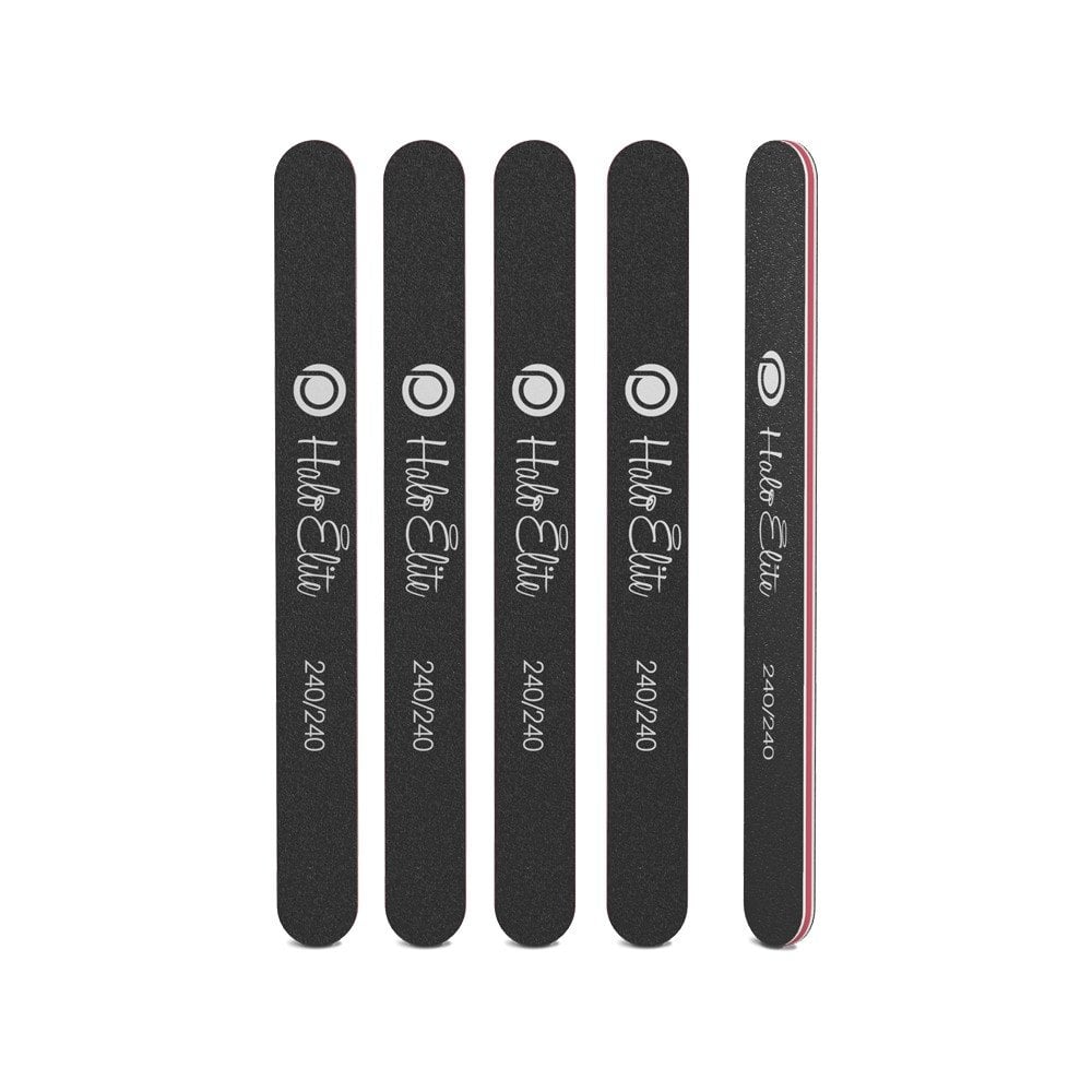 Halo Elite Black Straight File 240/240 - 5 pack