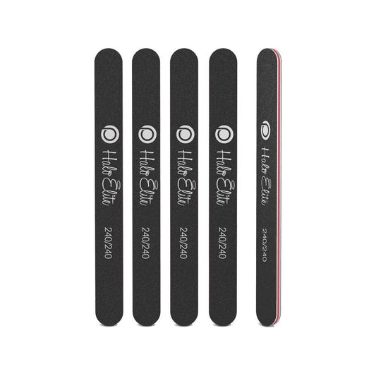 Halo Elite Black Straight File 240/240 - 5 pack