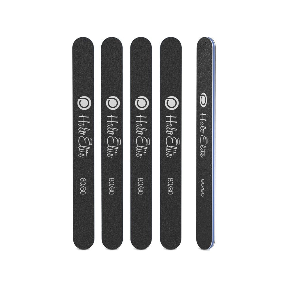 Halo Elite Black Straight File 80/80 - 5 pack