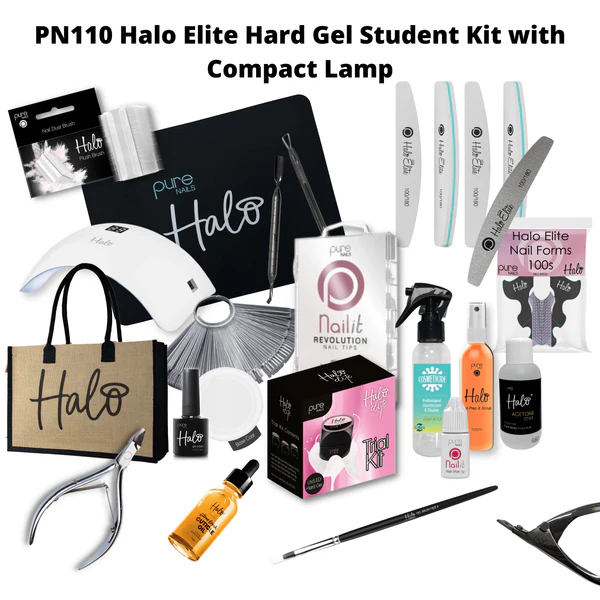 Halo Elite Hard Gel Student Kit with Compact Lamp and Tools